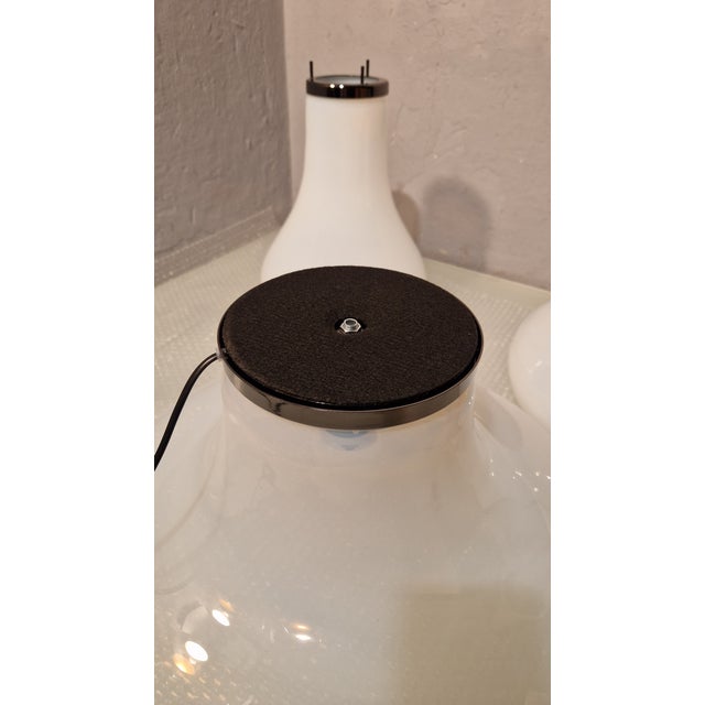 Metal Lotus Table Lamp in Irridescent Murano Glass by Carlo Nason for Mazzega, 1980s For Sale - Image 7 of 12