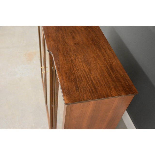 Brown Walnut Mid Century Bookcase For Sale - Image 8 of 9