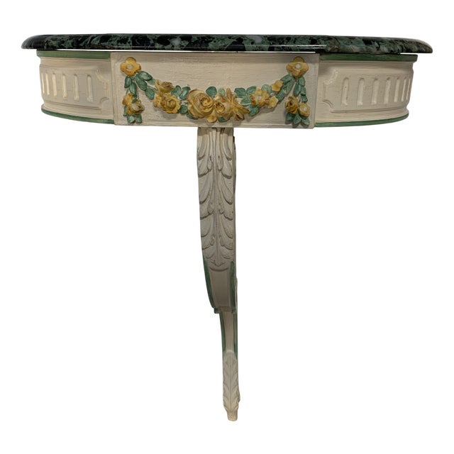 Louis XVI Style Wall Console in Lacquered Wood For Sale