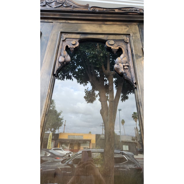 Vintage Carved Wood Display Cabinet For Sale - Image 12 of 12