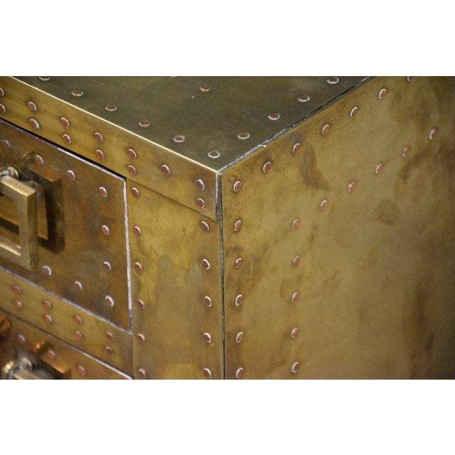 1970s Brass Nightstand Chest by Sarreid LTD Italy For Sale - Image 9 of 11