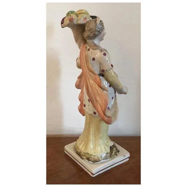 Large Antique Early 19th Century English Regency Pearlware Staffordshire Classical Figure of Ceres Roman Goddess of Agriculture For Sale In New York - Image 6 of 11
