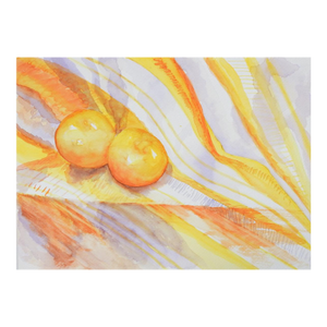 Late 20th Century Oranges Still Life Watercolor Painting