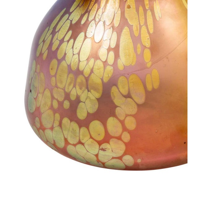 Art Nouveau Austrian Glass Vase with Tricolore Decoration Blue Green Red Yellow from Johann Loetz Witwe, 1900s For Sale - Image 6 of 7