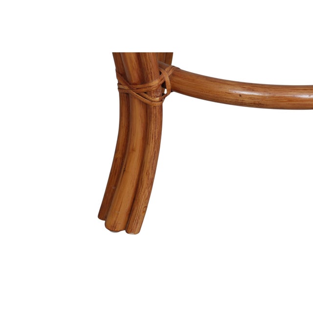 Wood Bamboo, Rattan and Glass Side Tables, a Pair For Sale - Image 7 of 7