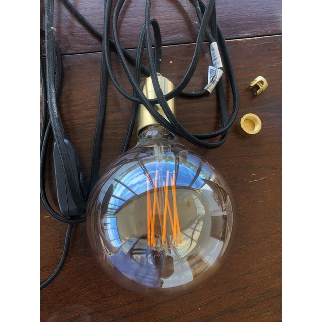 Black Contemporary Tala Brass Plug-in Pendant For Sale - Image 8 of 9