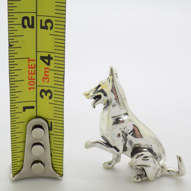 Vintage Italian Handmade Genuine Sterling Silver 925 German Shepherd Dog Figurine, Made in Tuscany (Arezzo, Italy) For Sale - Image 9 of 9