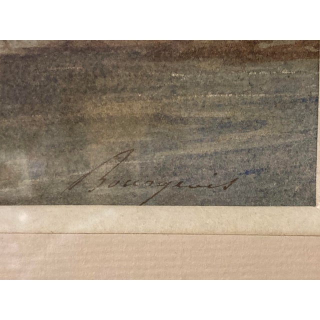 Eugène BOURGEOIS (1855-1909) The Capstan Framed watercolor from the late 19th century with its mat Signed Bourgeois lower...