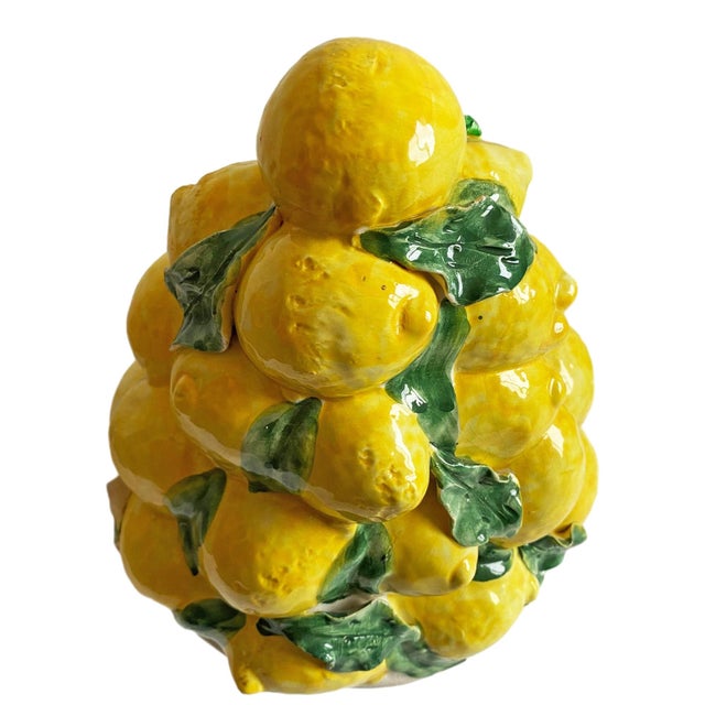 Chinoiserie Vintage Ceramic Lemon Botanical Topiary For Sale - Image 3 of 4