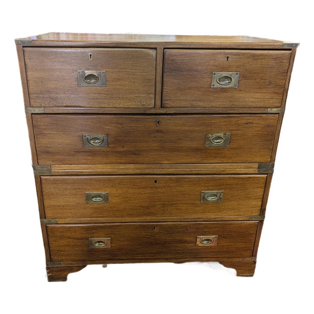 Antique Victorian - British Campaign Chest of Drawers Circa 1800s For Sale