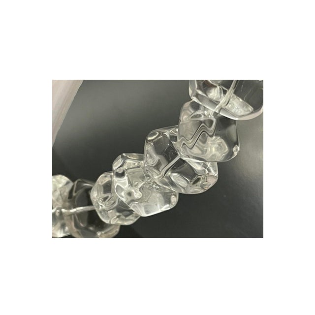 Boho Chic Gemstone Necklace Outstanding Large Chunky Polished Rock Crystal, Thick Round Sterling Silver Clasp and Accent Beads. For Sale - Image 3 of 4