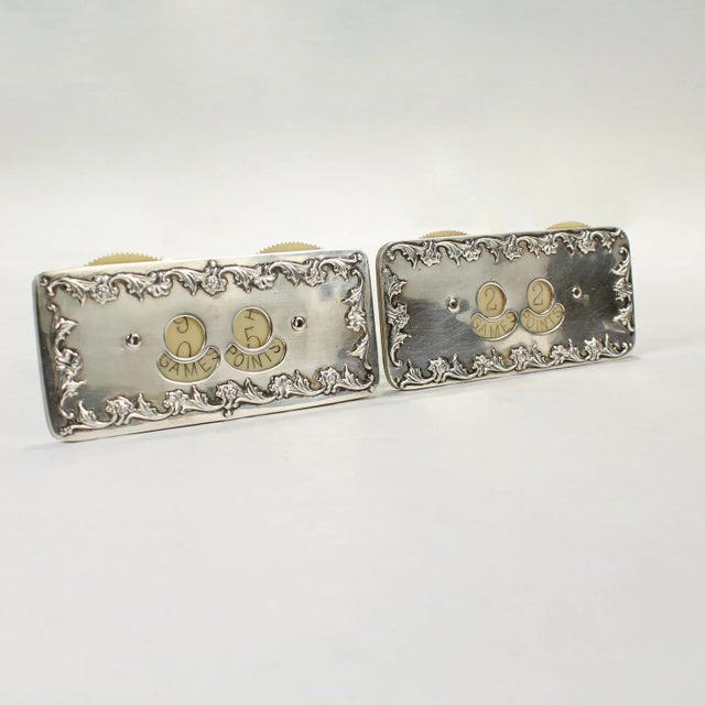 Pair of Antique Whiting Sterling Silver Whist Game Counters or Markers For Sale - Image 12 of 12