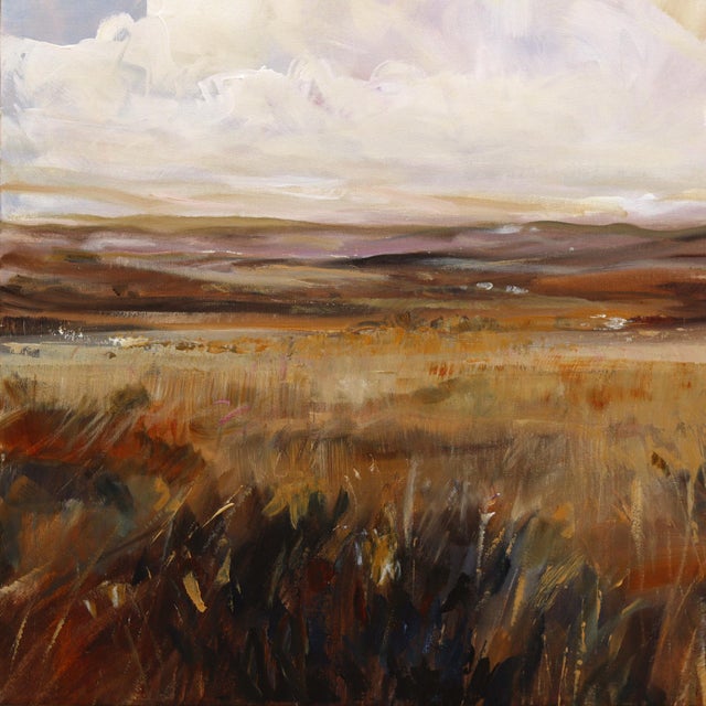 Wind in Our Hair - Original Large Atmospheric Rural Landscape Acrylic and Graphite Painting by Jodi Miller For Sale - Image 4 of 9