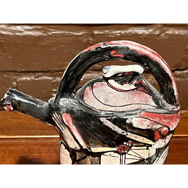 Late 20th Century Late 20th CenturyGerry Wallace Signed Ceramic Teapot Sculpture Whimsical Art Pottery For Sale - Image 5 of 8