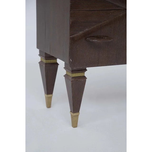 Splendid vintage nightstands of Italian manufacture from the 1950s. The vintage nightstands were made with fine wood and...