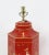 Red Vintage Export British Tea Can Hand-Painted Chinoiserie Hexagonal Table Lamp For Sale In New York - Image 6 of 7