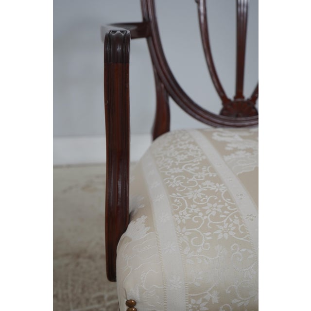 Brown Set of 8 Kindel Mahogany Shield Back Dining Chairs For Sale - Image 8 of 18