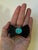 1930s Rare Vintage 1930s Carved Black Bakelite Convertible Belt Buckle & Brooch - Martini Glass Cabochon For Sale - Image 5 of 8