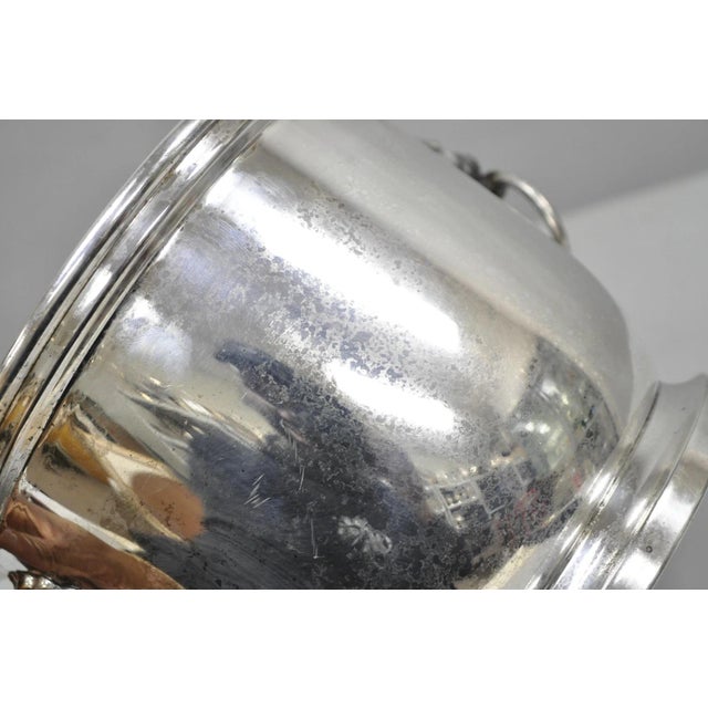 Vintage English Regency Winthrop Silver Plated Lion Handle Covered Ice Bucket For Sale - Image 18 of 18