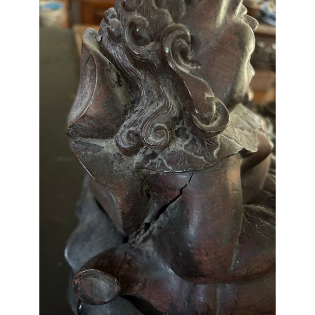 Late 19th-Century Chinese Carved Hongmu Figure of Liu Hai & Money Frog For Sale - Image 11 of 11