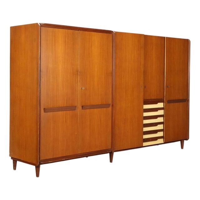 Vintage Wardrobe in Teak Veneer and Laminate, Italy, 1960s For Sale