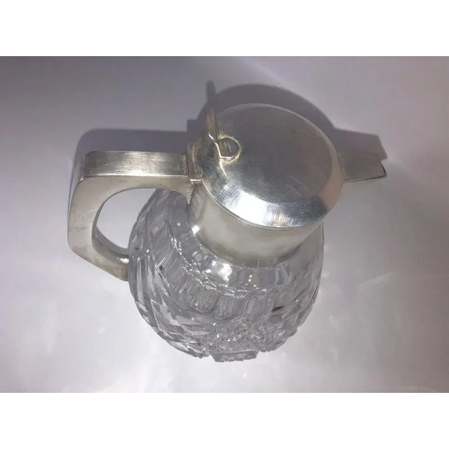 Art Deco Crystal Glass & Silver Jug For Sale - Image 5 of 10