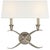 Chapman & Myers for Visual Comfort Signature Cross Bouillotte Large Sconce in Antique Nickel with Linen Shade For Sale