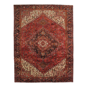Vintage Hand-Knotted Persian Heriz Rug 9'8" X 12'9"