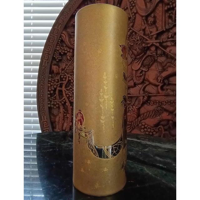 Ceramic 1970s Rosenthal Large Numbered 24k Gold Plated Multicolor Porcelain Vase For Sale - Image 7 of 9