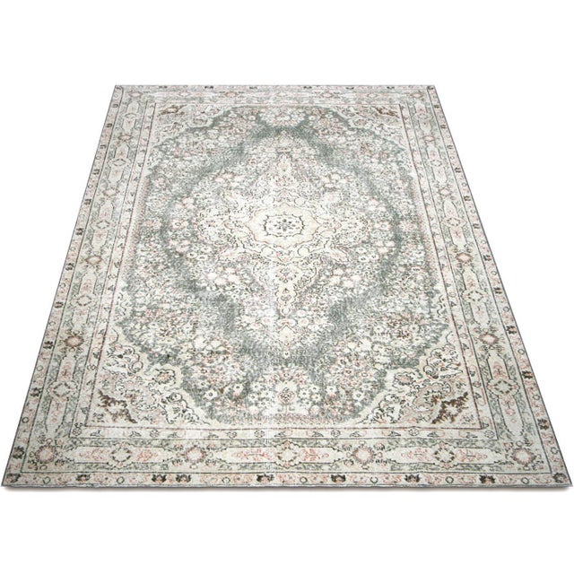 1960s Turkish Oushak Rug For Sale In Los Angeles - Image 6 of 6