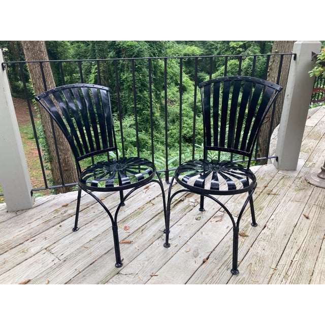 Francois Carre Petite Fan Back Garden Chairs - Group of 6, Attributed For Sale In Atlanta - Image 6 of 10