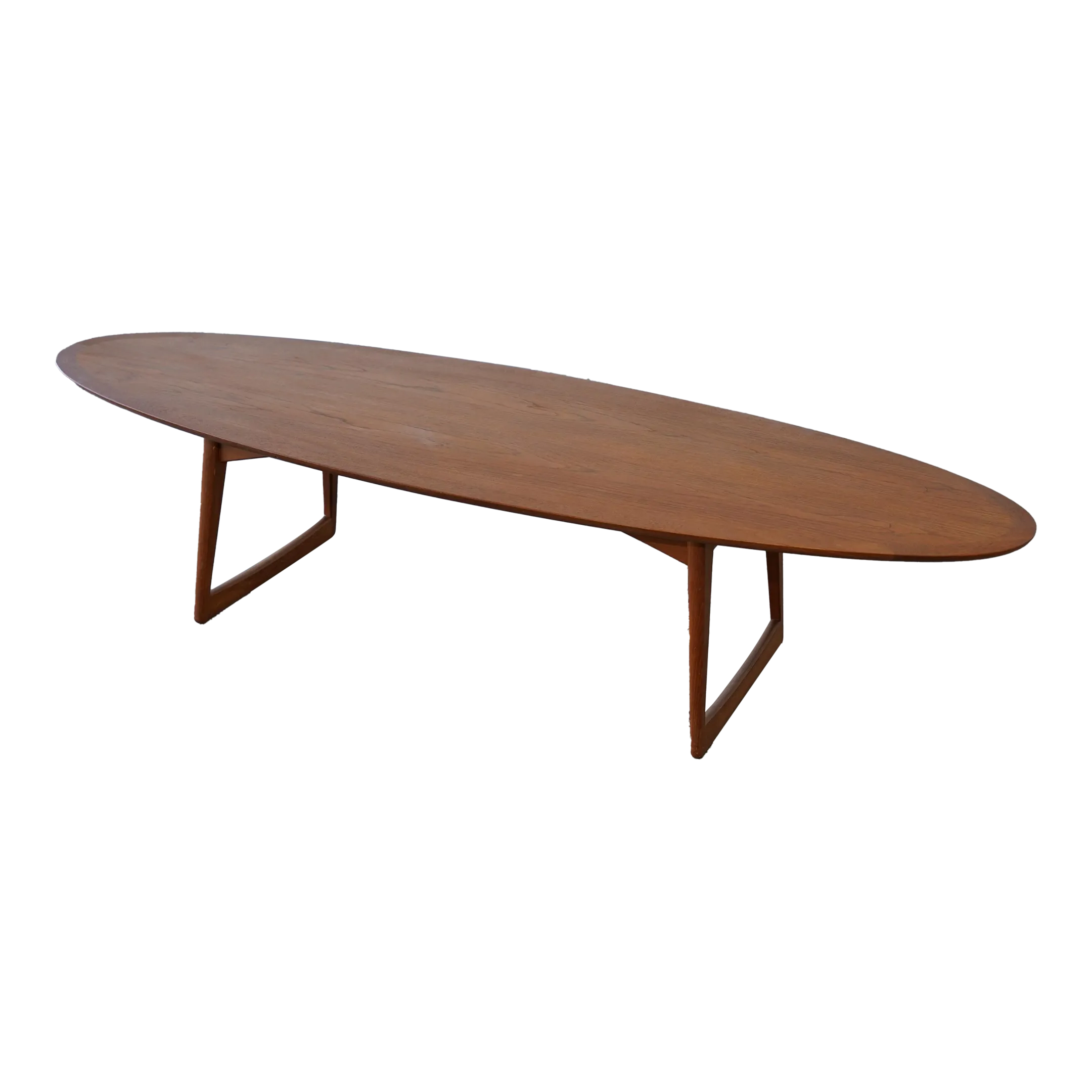 1950s Mid-Century Danish Modern Moreddi Walnut Surfboard Coffee