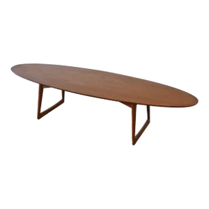 1950s Mid-Century Danish Modern Moreddi Walnut Surfboard Coffee Table