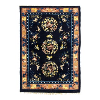 Pasargad DC Navy Blue Antique Chinese Peking Rug For Sale