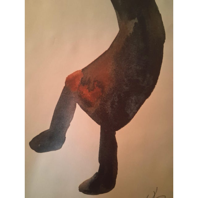 1990s F-021 Original 1995 William Rowe "Kokopelli" Watercolor For Sale - Image 5 of 12