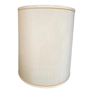 Mid 20th Century Large Mid Century Silk Drum Lamp Shade For Sale