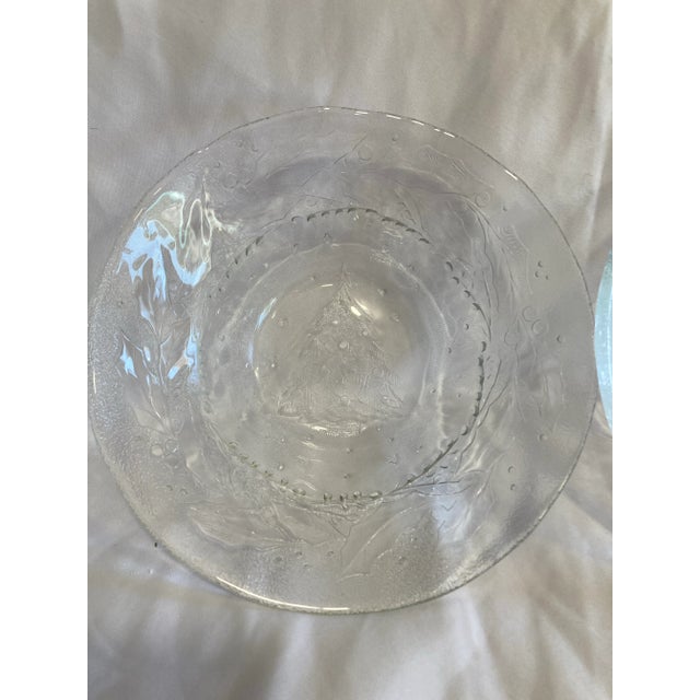 American Vintage Glass Christmas Tree Plates From France- Set of 6 For Sale - Image 3 of 7
