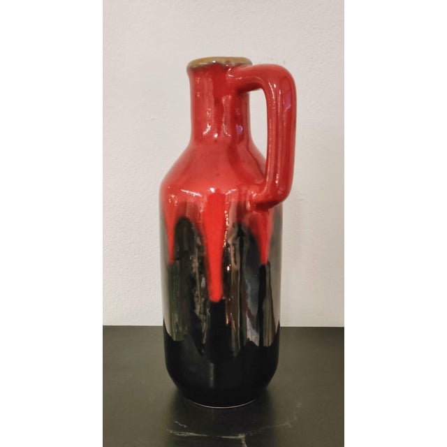 Red and Black Fat Lava Vase from Carstens Tönnieshof, West Germany For Sale - Image 6 of 6