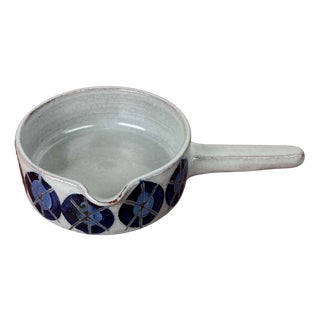 Mid-Century Modern Danish Studio Pottery Bowl with Handle by Zoltan Kiss Keramik, 1960s For Sale