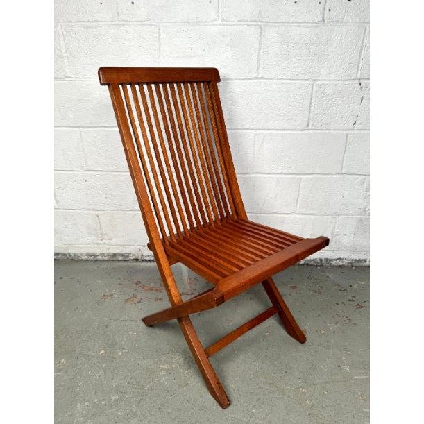 Mid 20th Century Teak Folding Chairs - Set of 2 For Sale In New York - Image 6 of 12