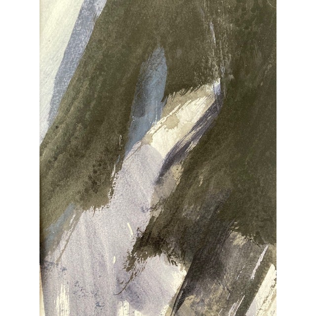 Original abstract black and white painting on paper. Matted and ready to frame. Lovely on its own or in a grouping.