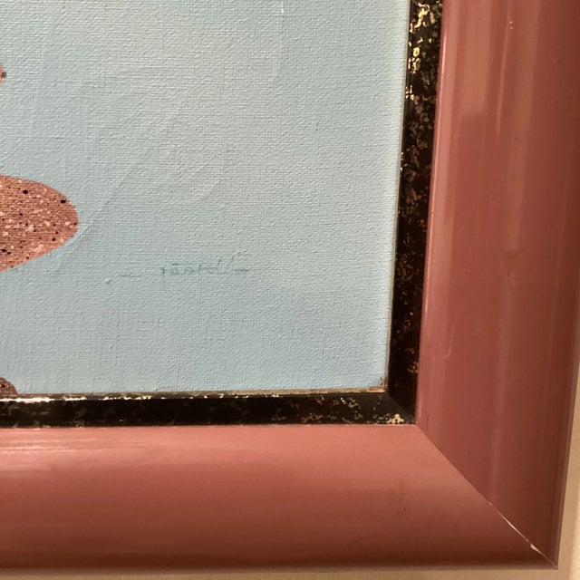 Mid 20th Century Vintage Original African Woman Painting on Canvas Signed by Artist, Framed For Sale - Image 9 of 12