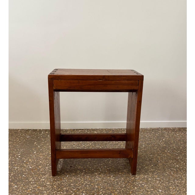 1950s Brutalist Chalet Bench or Factory Stool in Pine, France, 1950s For Sale - Image 5 of 9