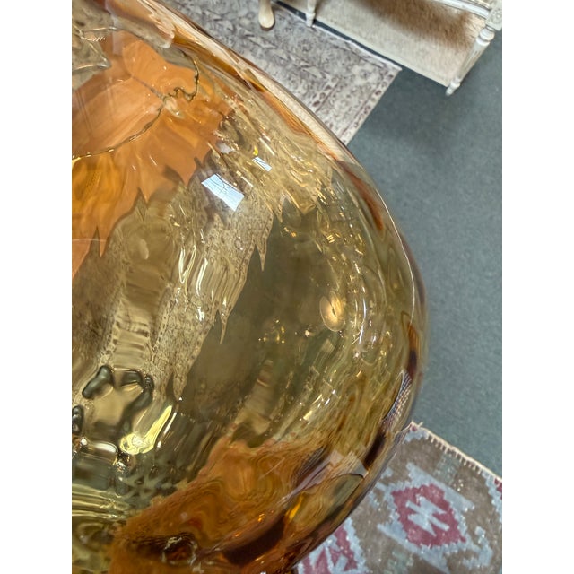 Amber Empoli Italian Amber Glass Vase For Sale - Image 8 of 12