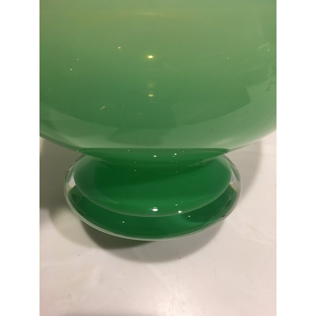 Polish Hand Blown Green Oversized Art Glass Vase Chairish