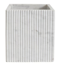Erin Gates x Kassatex Beacon Hill Fluted Marble Waste Basket For Sale