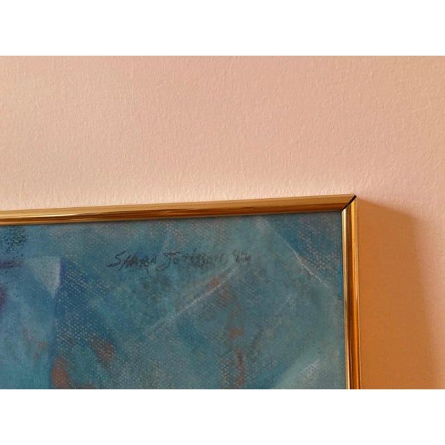 Seascape Original Abstract Marine Life With Shells Pastel Drawing by Sharon Johnson, Signed, Framed For Sale - Image 11 of 12