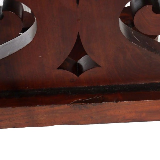 Antique Quervelle School Classical Flame Mahogany Marble Top Trestle Table C1840 For Sale - Image 15 of 17