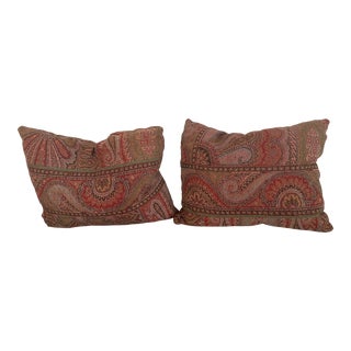 1940s Vintage Paisley Pillows- a Pair For Sale