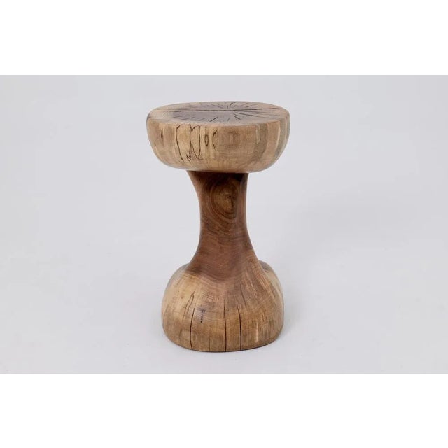 Walnut Wooden Sculptural Side Table by Logniture For Sale - Image 10 of 14